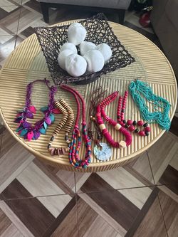 Lot of 6 Colorful Beaded Necklaces