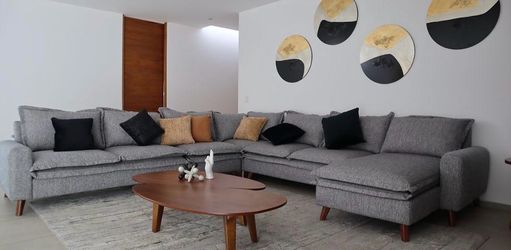 Gray Fabric Sectional Sofa with Chaise