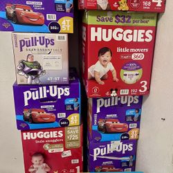 Pampers #1 Huggies #1,3,4, And Pull-ups 2t-3T,4T-5T $35box 