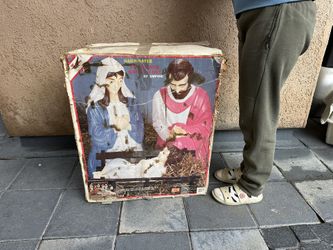 Vintage- Lighted Holy Family, Lighted Santa Clause & Lighted Noel Candlestick’s 