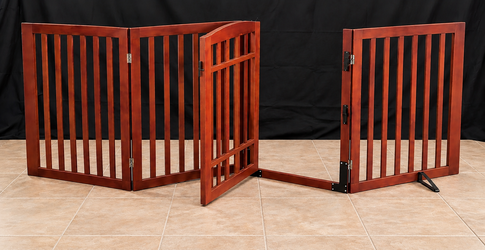 NEW Homykic 4-Panel Bamboo Dog Gate – Espresso