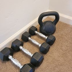 Dumbell Weights and Kettleball $50