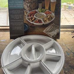 Lazy Susan with 5 Ceramic Dishes
