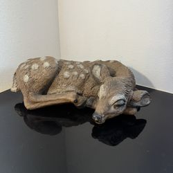 Sleeping Fawn Cast Concrete Statue 