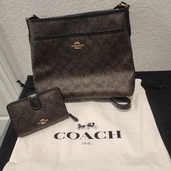 Coach zip file bag and Wallet