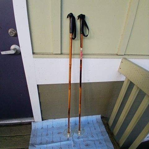VINTAGE Bamboo Ski Poles