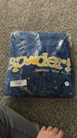 Blue And Yellow Sp5der Hoodie