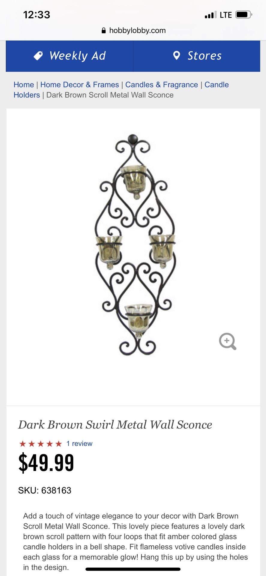 Beautiful Metal Handle Holder