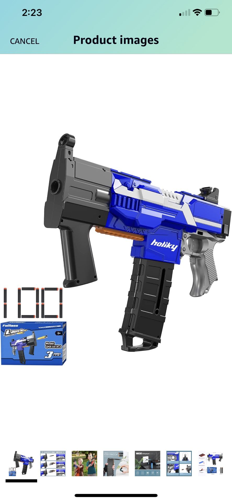 Automatic Toy Gun for Nerf Guns Darts, Toy Machine Guns for Boys with 3 Motorized Modes, DIY Toy Foam Blasters & Guns with 100 Refill Bullets