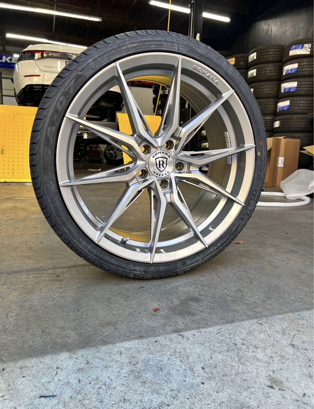 Rohana RFX13 20x9 Brushed Tiranium Wheels 245/35R20 Westalke All Season Tires Package Deal