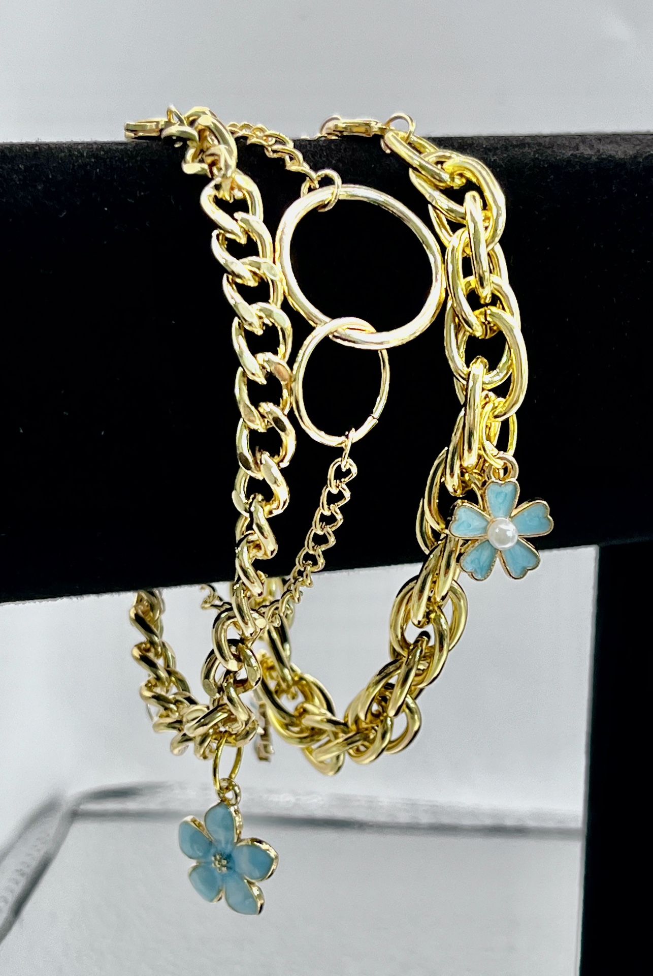 3 Layer Gold Plated  Chain Bracelet 
