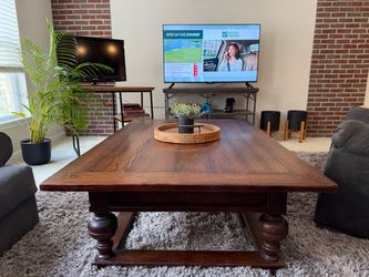 Arhaus Large Solid Wood Coffee Table 63" x 42" Rustic Farmhouse