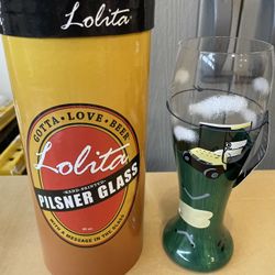 Lolita Custom Hand-Painted golf beer Glass