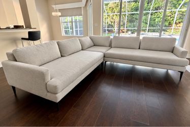 West Elm Andes 105" L-Shaped Sectional – Gravel Twill – Delivery Available