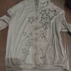 Star Long Sleeve Zip Up Hoodie