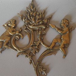 Cherub Fireplace French bronze Pendiment