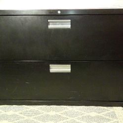 Hon - Lateral Big 2 Drawer File Cabinet  w/ Folders and KEY