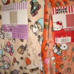 New Hello Kitty Cloud Throw Viral Tiktok Blankets Keroppi & Friends / Hello Kitty Burger