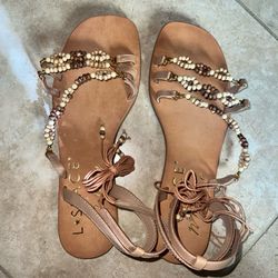 L*SPACE Matisse Mara Beaded Sandals 10M NIB