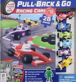 Race Cars, Color Activity Book, and Floor Puzzle