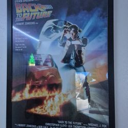 Framed back to the future poster.