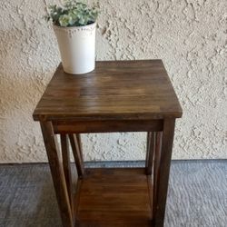 Side table Wood Wire Brushed Finishing 