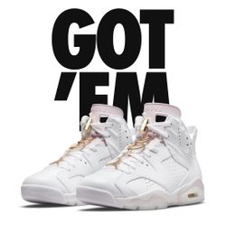 Air Jordan 6 Womens Gold Hoop Size 12