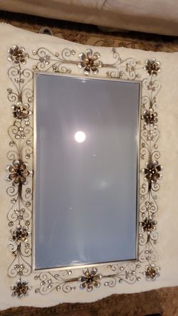 Silver Floral Mirror