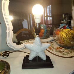 Coastal Starfish Table Lamp Beach House Nautical Star Lighting side bed or Nursery Light Kendall area