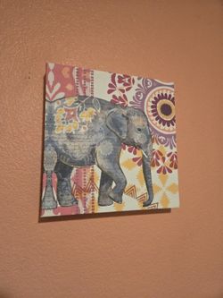 Boho Elephant Print On Canvas