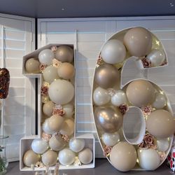 Birthday Decor #1 & #6 Balloon Cut Out
