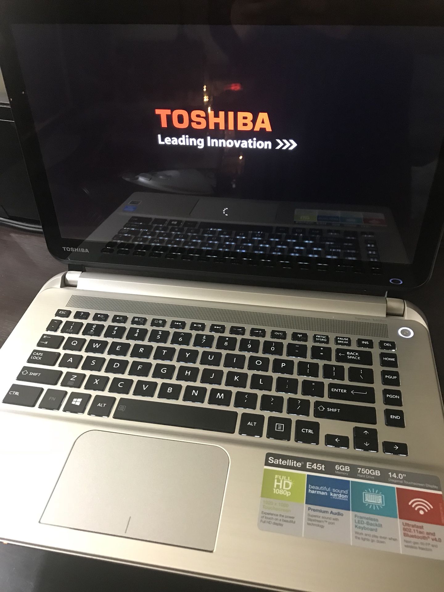 Toshiba Satellite E45T with Bluetooth!