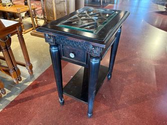 ASPEN HOME Dark Ornate Carved Side Table