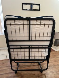 Rollaway folding twin bed with mattress
