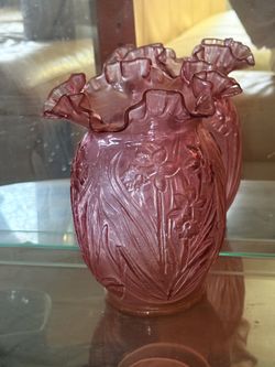 Pink Blown Glass Vase