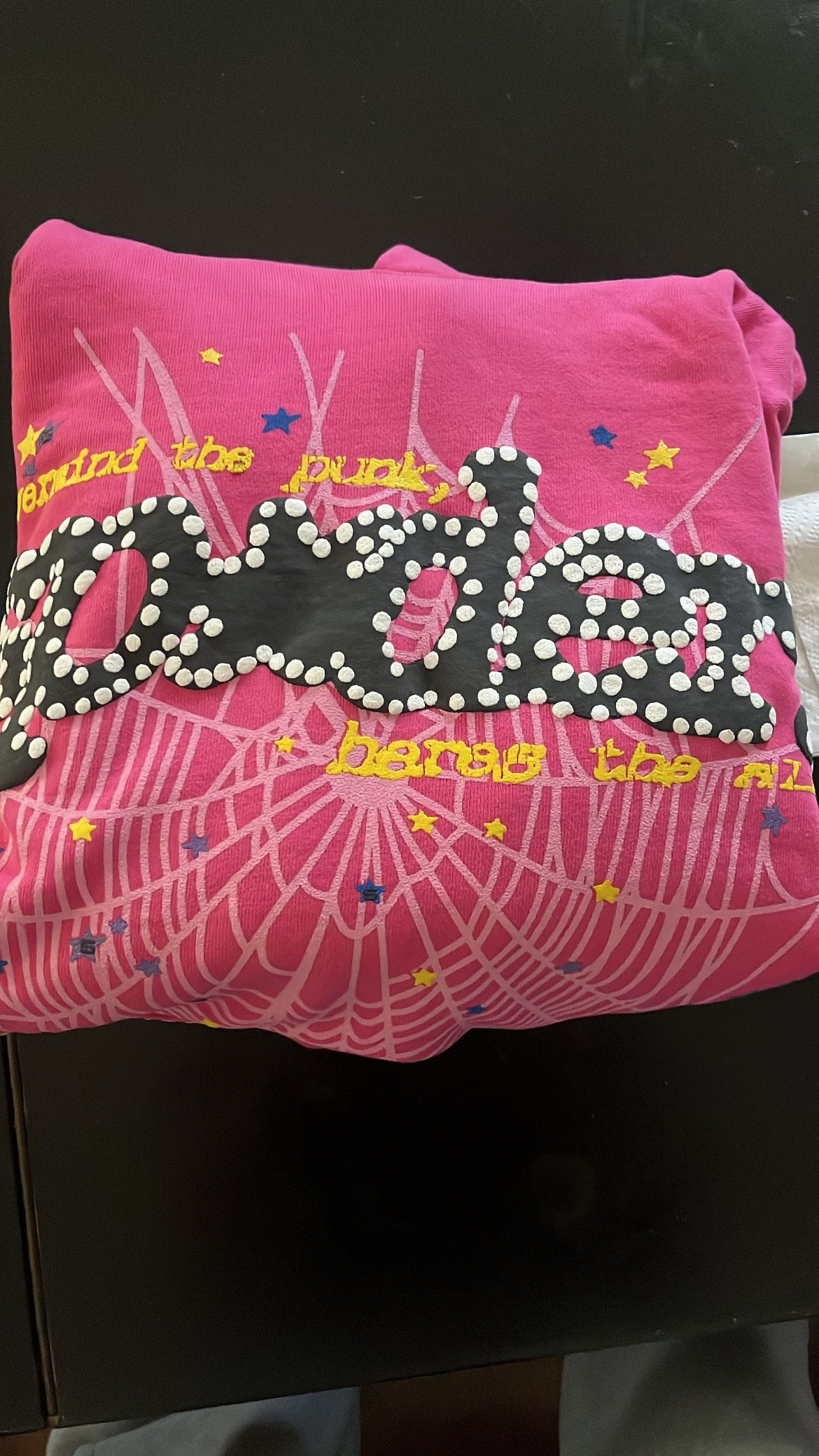 spider hoodie pink