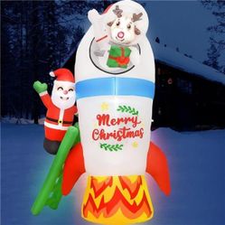 Christmas Decorations Santa Rocket Ship 