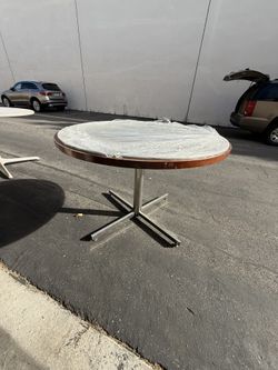 42 Inch Wood Table w/ Glass Top  $25