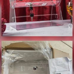 NEW-Acrylic Clear Raffle Ticket Spinner Box come's with 2 keys and roll of Tickets $30