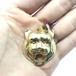 Gold Tiger Pendant 10K New 