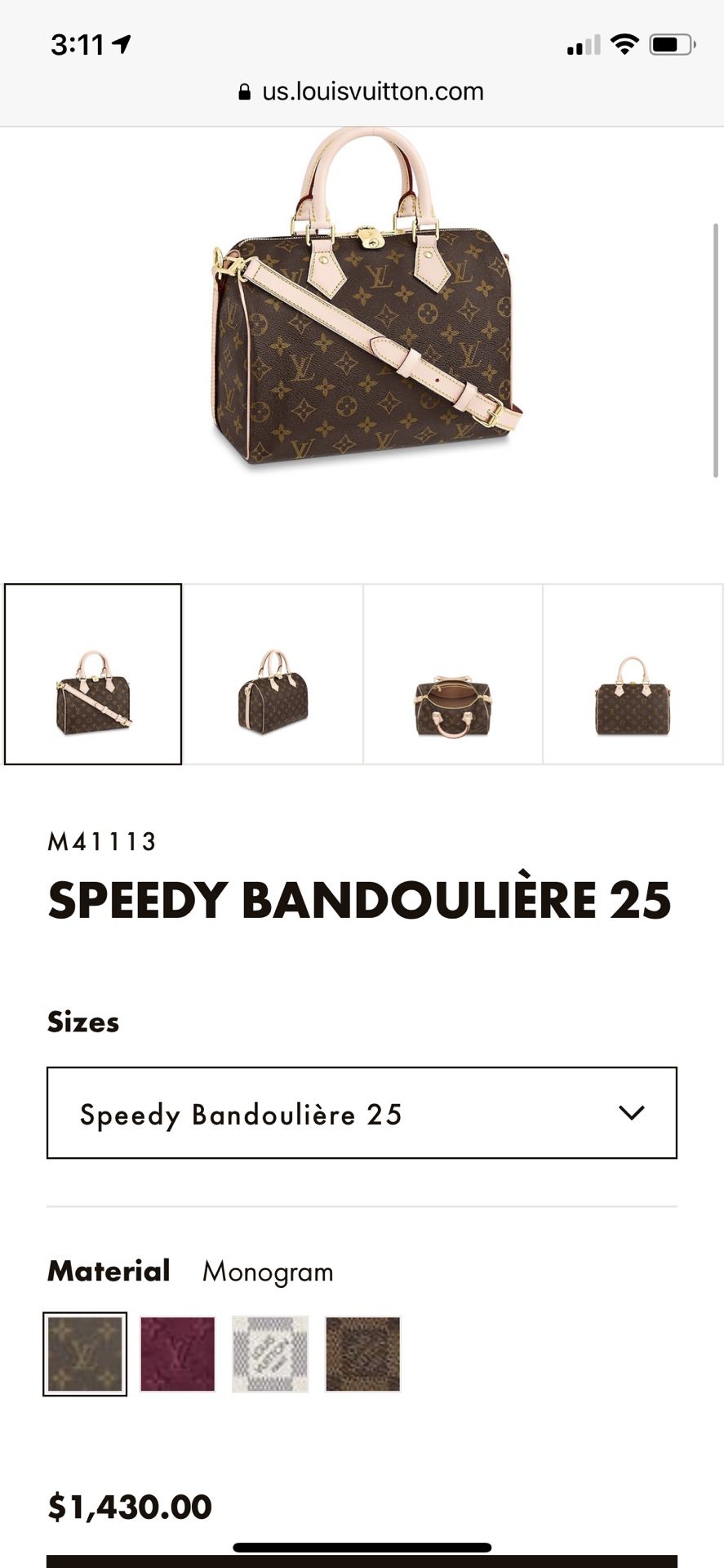 NEW Louis Vuitton Speedy 25- great $$$