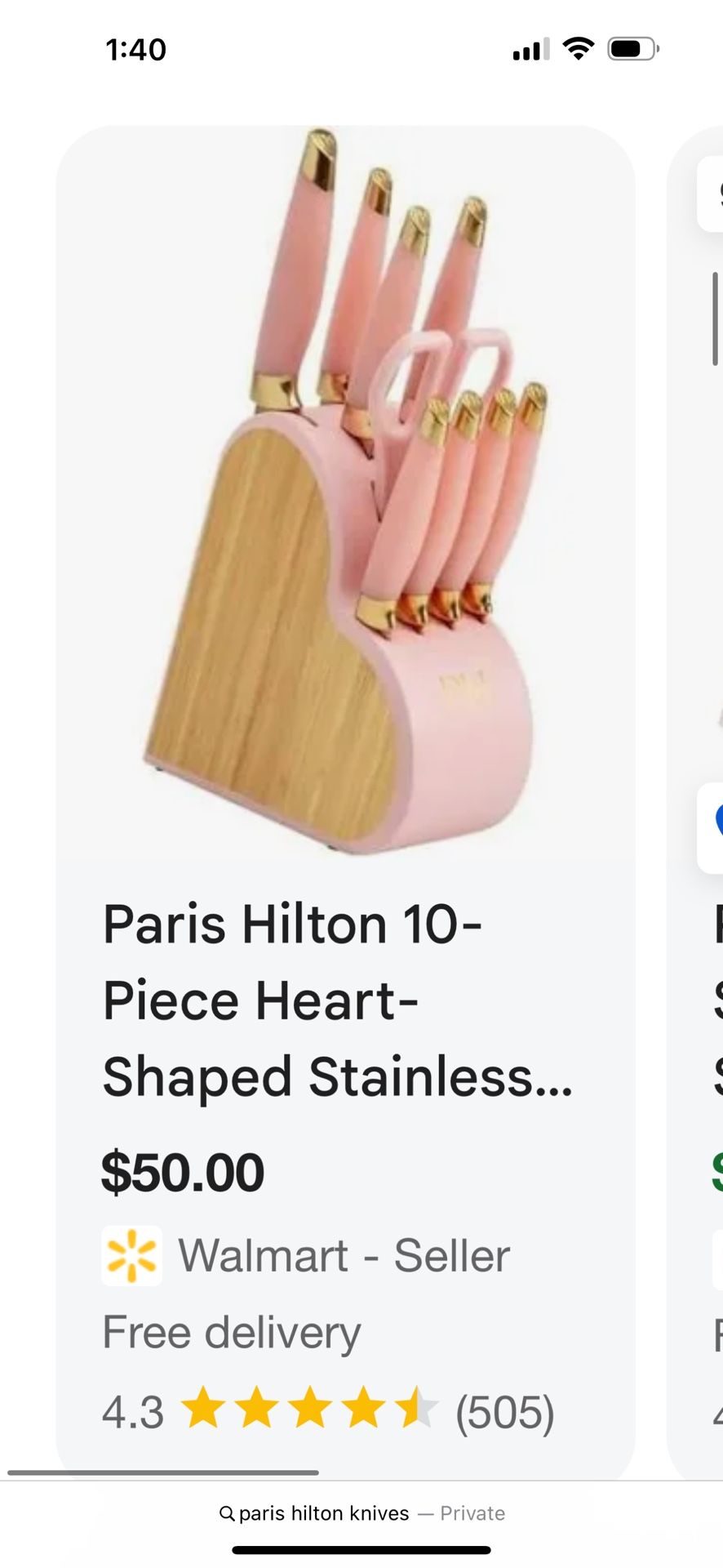 Paris Hilton Knives, Diamond Stainless Steel Pots And Pans, Red Air Fryer, Pink Bowls Plates And Cups.’