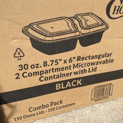 Compartment Plastic Containers With Lids- 100