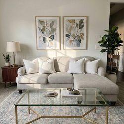 Free delivery white sectional couch/sofa.