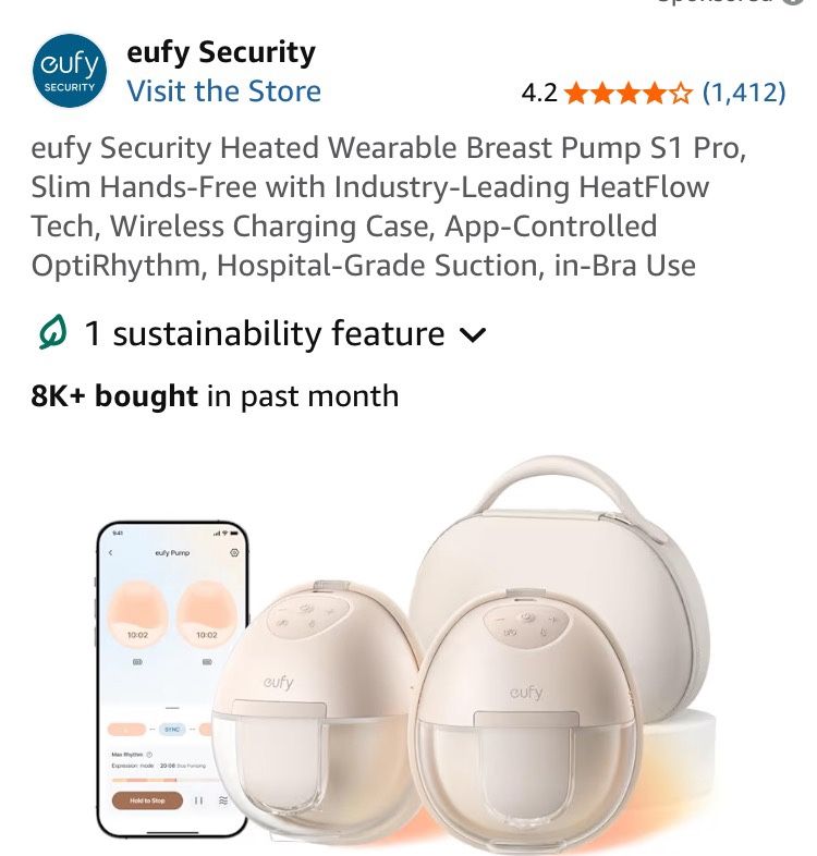 EUFY Security Heated Wearable Breast Pumps