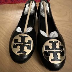Womens Tory Burch Claire Ballet Goat Leather Shoes Size 6