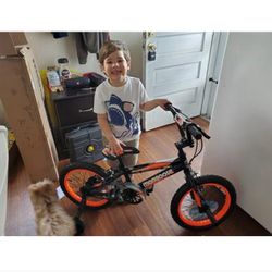 Kids BMX Style Boys Bike, 16-in. Wheels, Kids Ages 3 - 5, Black & Orange, New in Box 