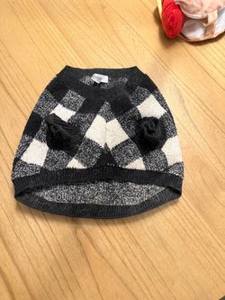 Black and White Checkered Pet Sweater