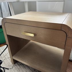 Zebrina Wood Nightstand with Drawer Natural - Thr...