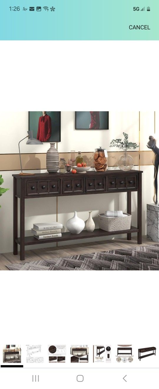 60inch Console Table In Espresso 89$